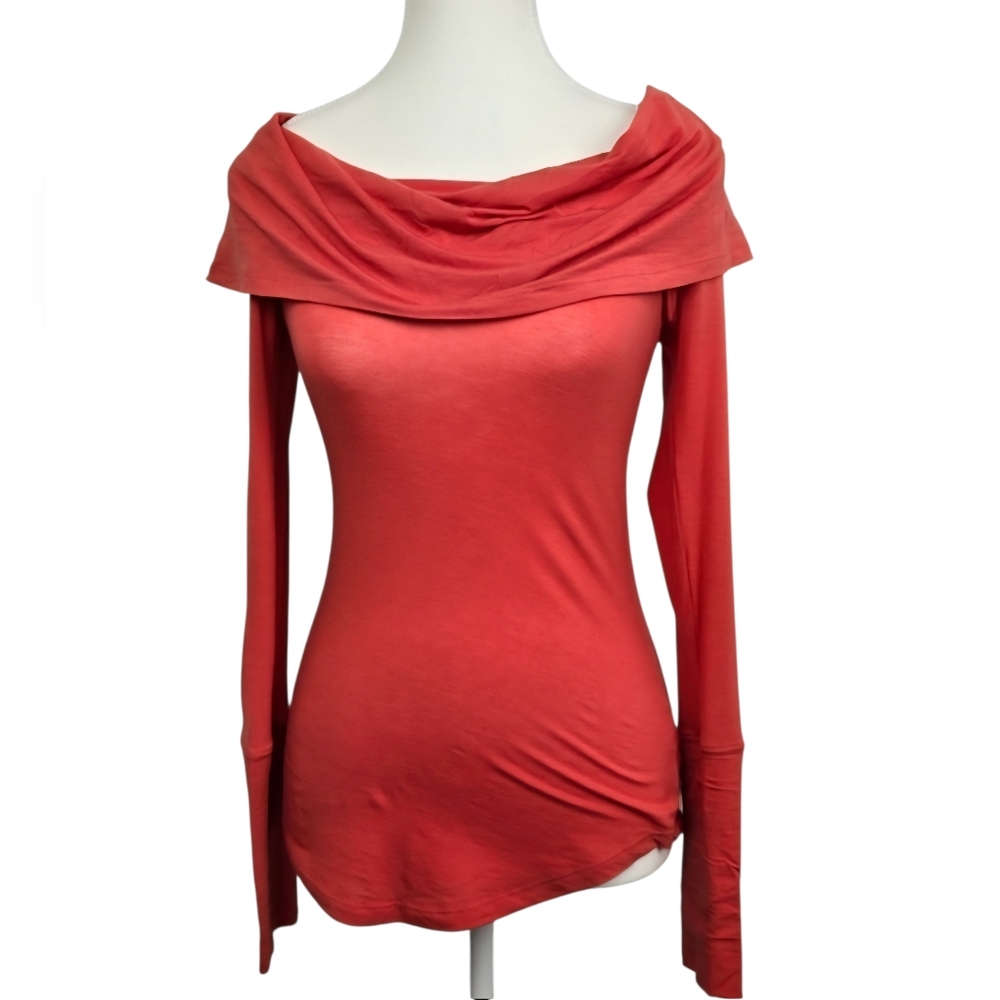 Free People Iris Coral Off-Shoulder Long Sleeve Blouse – PTP 14"
